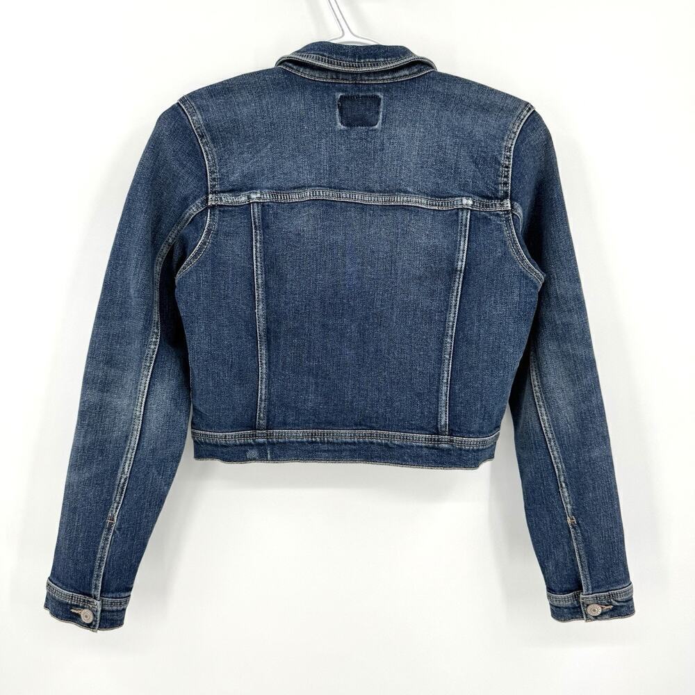 American Eagle Jacket Womens Small Blue Distressed Denim Cropped Denim - Picture 2 of 9